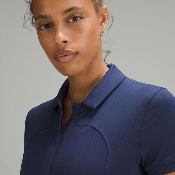 Lululemon Night Sea Quick-Dry Short Sleeve Polo Short Sleeve Shirt Womens Sz 10 - Picture 5 of 5